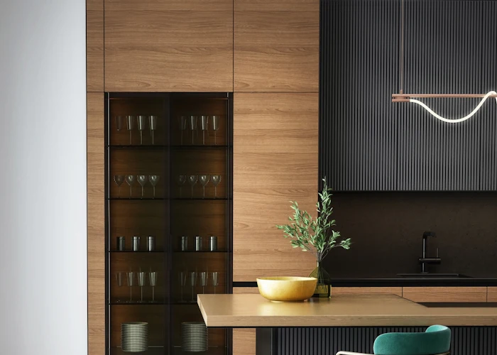 Contemporary kitchen with island
