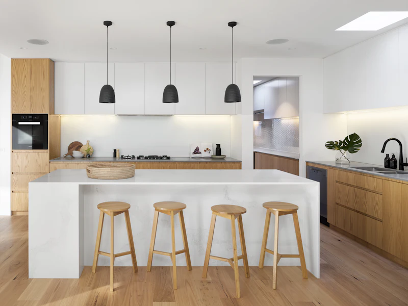 Spotless modern kitchen with built-in oven